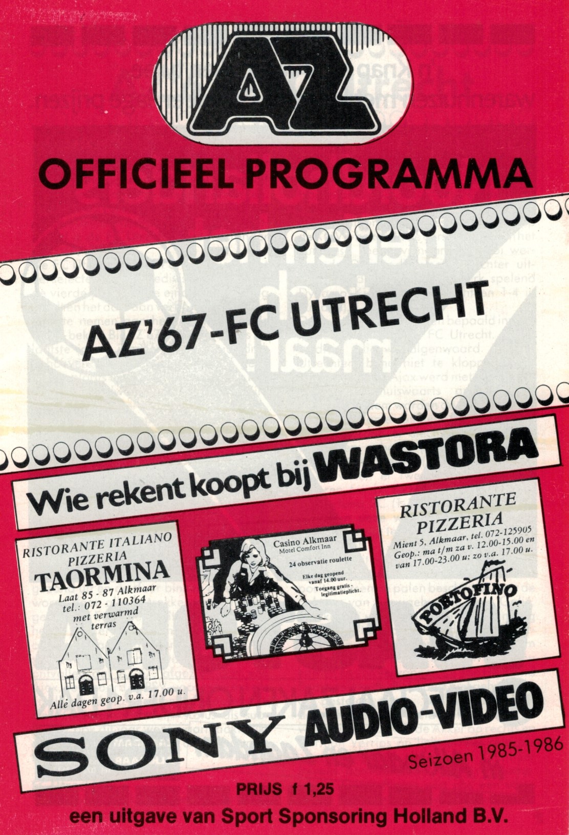 AZ Programma 18-maa-1986 Utrecht thuis